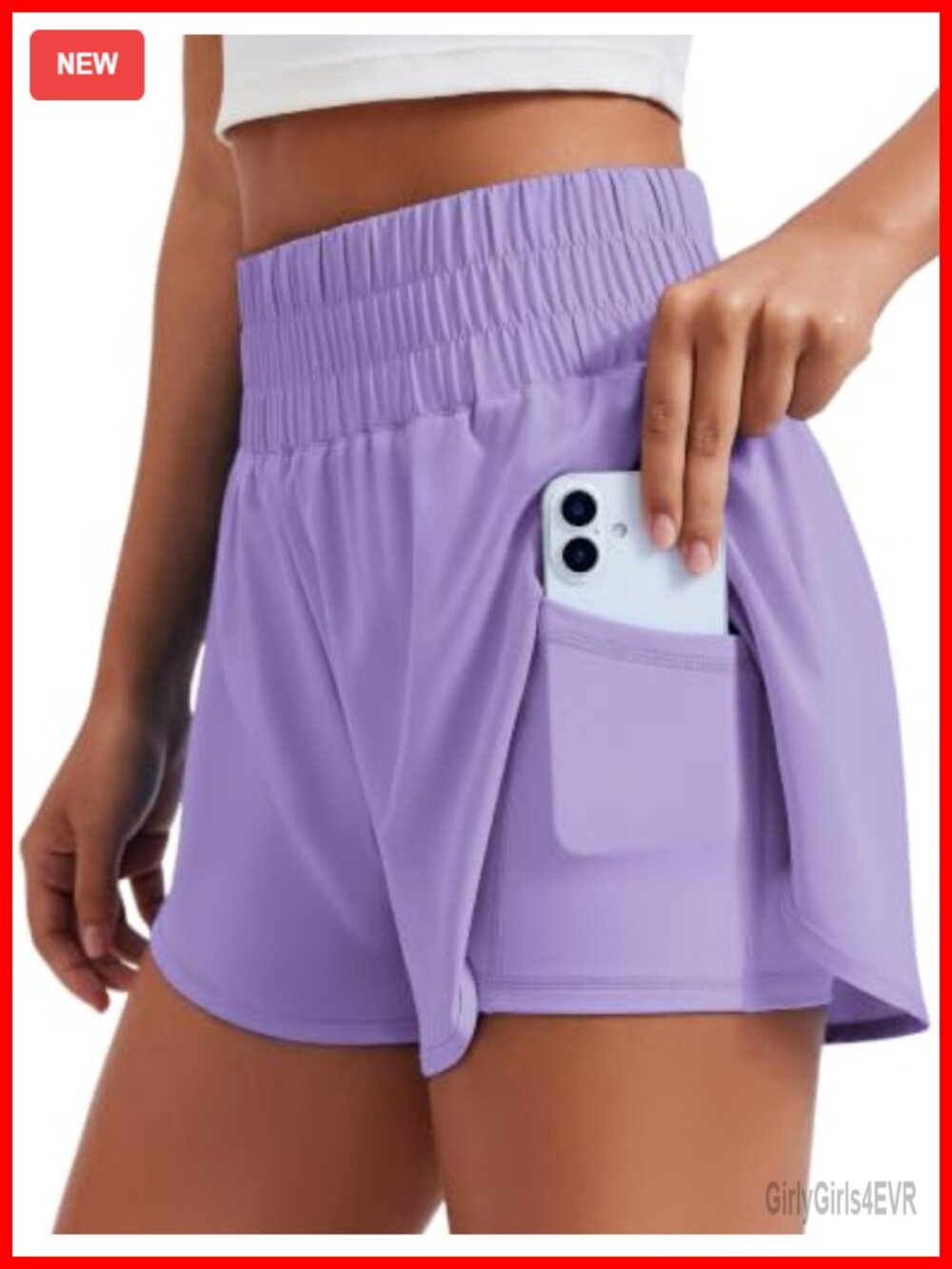 2 in 1 Running Shorts High-Split Athletic 3" Liner Short